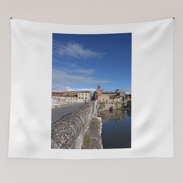 Item preview, old town and Tiberius bridge in Rimini summer season Italy designed and sold by goceris.