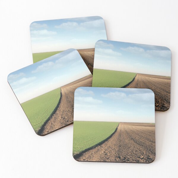 Item preview, plowed field and young green wheat autumn landscape agriculture designed and sold by goceris.