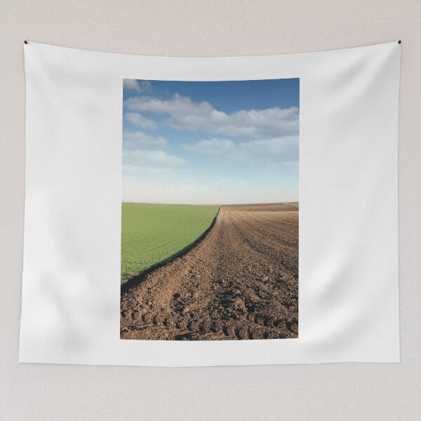 Item preview, plowed field and young green wheat autumn landscape agriculture designed and sold by goceris.