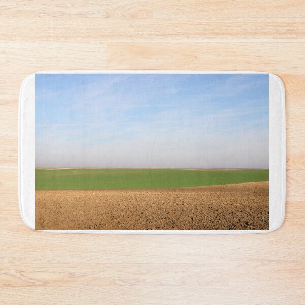 Item preview, plowed field and young green wheat sunny autumn day agriculture designed and sold by goceris.