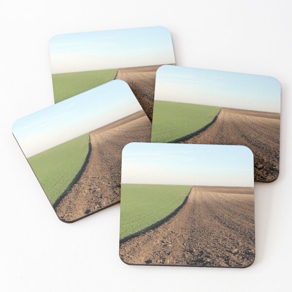 Item preview, plowed field and young green wheat sunny autumn day landscape agriculture designed and sold by goceris.
