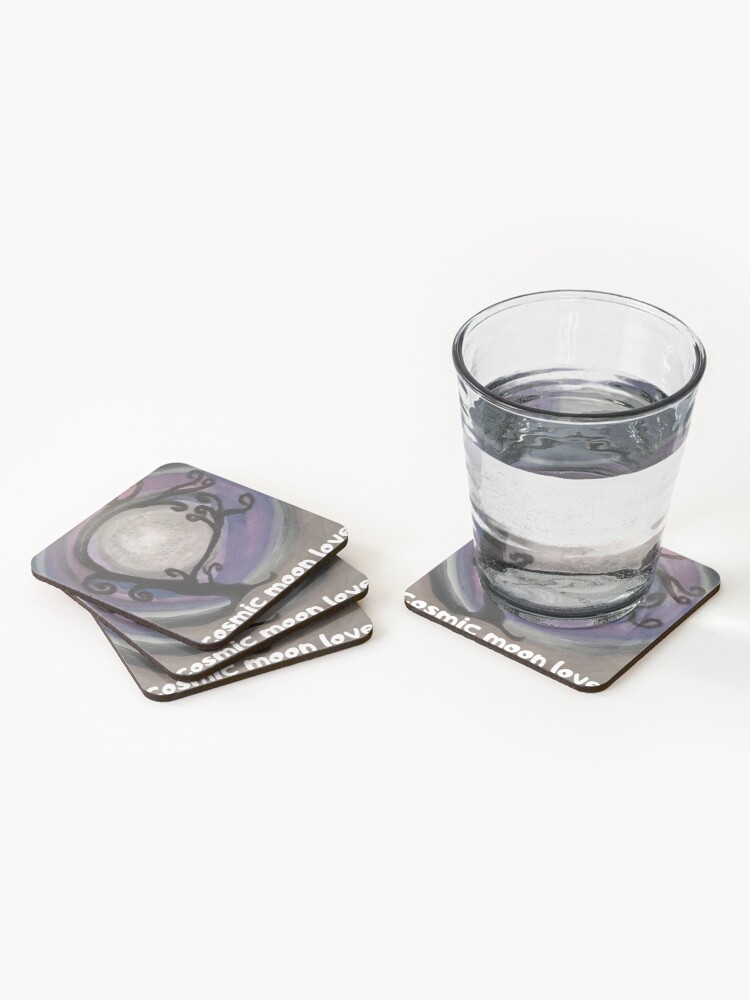 Alternate view of COSMIC GALAXY MOON (ACRYLIC PAINTING) Coasters (Set of 4)