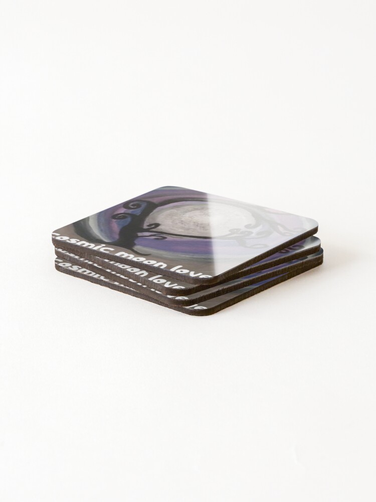 Alternate view of COSMIC GALAXY MOON (ACRYLIC PAINTING) Coasters (Set of 4)