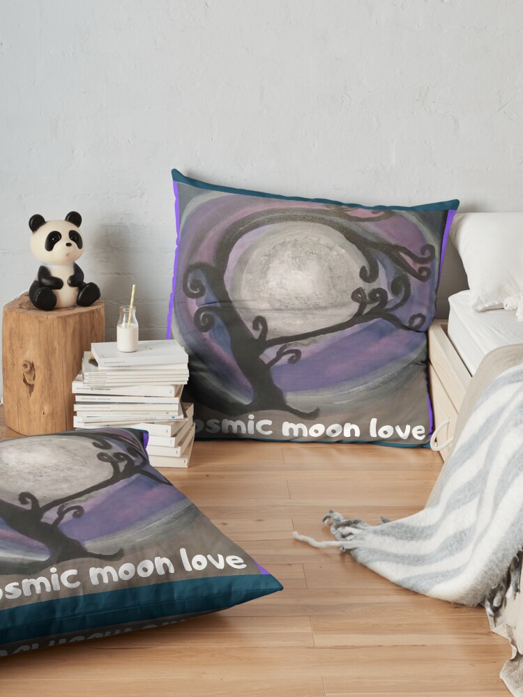 Alternate view of COSMIC GALAXY MOON (ACRYLIC PAINTING) Floor Pillow