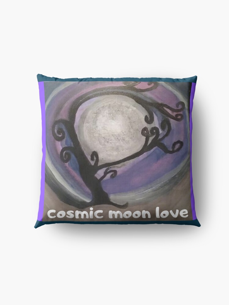 Alternate view of COSMIC GALAXY MOON (ACRYLIC PAINTING) Floor Pillow
