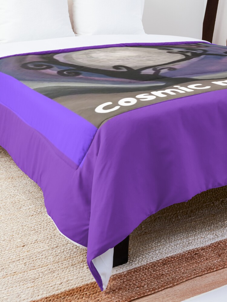Alternate view of COSMIC GALAXY MOON (ACRYLIC PAINTING) Comforter