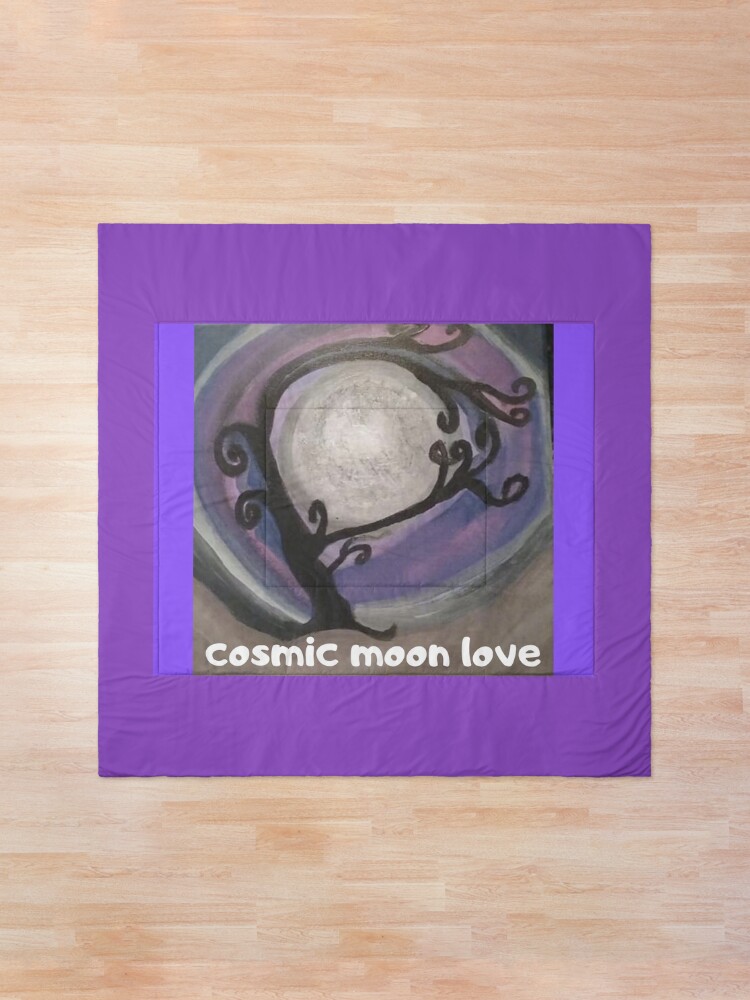 Alternate view of COSMIC GALAXY MOON (ACRYLIC PAINTING) Comforter