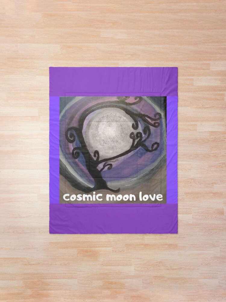 Alternate view of COSMIC GALAXY MOON (ACRYLIC PAINTING) Comforter