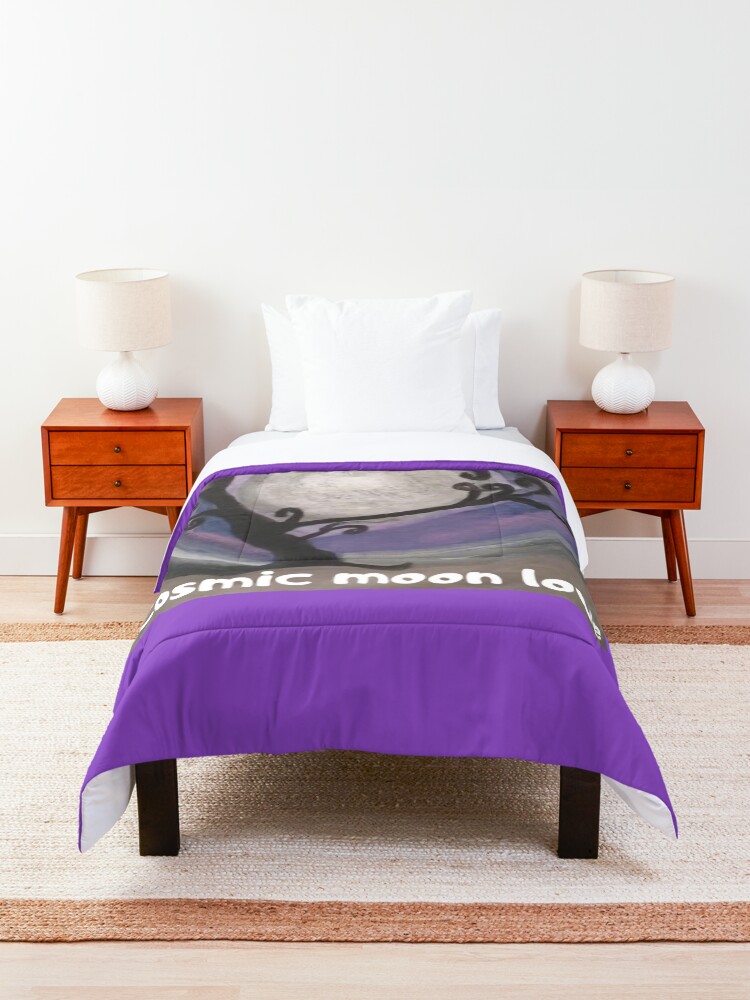 Alternate view of COSMIC GALAXY MOON (ACRYLIC PAINTING) Comforter