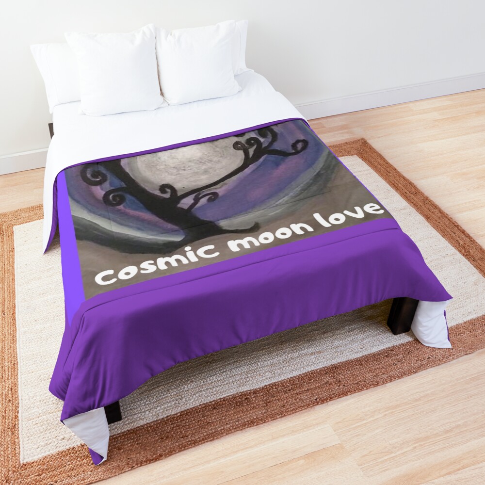 COSMIC GALAXY MOON (ACRYLIC PAINTING) Comforter