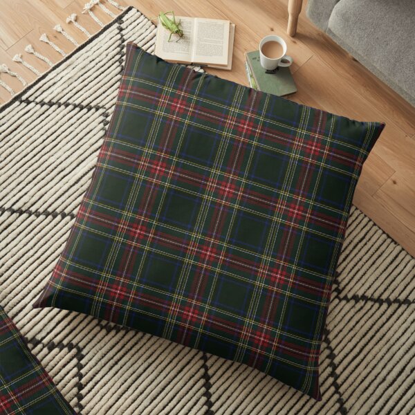 Stewart Black Tartan Floor Pillow