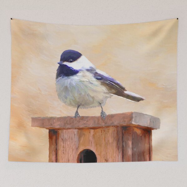 Item preview, Chickadee on Birdhouse designed and sold by alpendesigns.