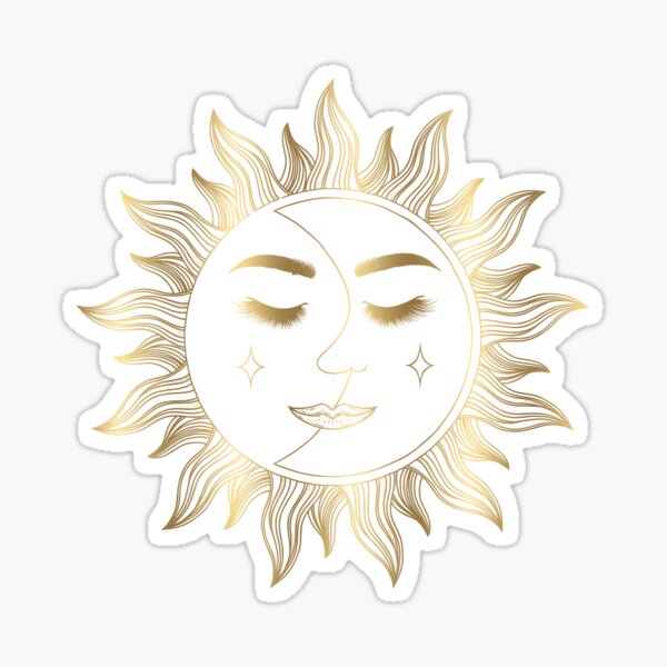 Sun Moon Illustration Sticker