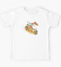 Surfender Känguru und Freunde Kinder T-Shirt