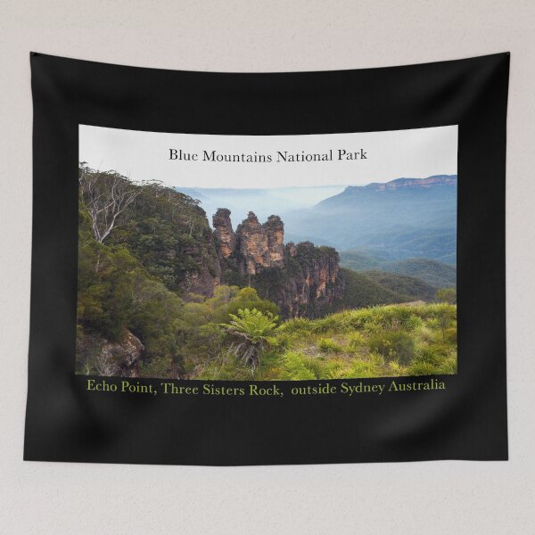 Item preview, Blue Mountains National Park, Echo Point, Three Sisters Rock, Outside Sydney Australia Poster designed and sold by Sharon Schwalbe.