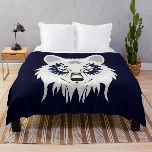 Item preview, Grey and White Wolf on Navy designed and sold by FHPen.