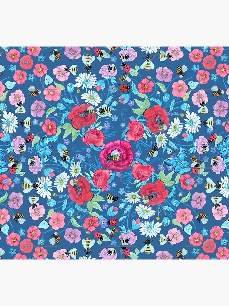 Honey bee, Summer Floral by MagentaRose