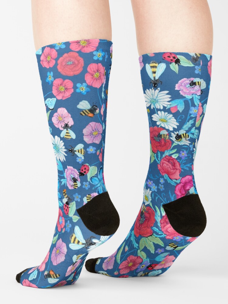 Alternate view of Honey bee, Summer Floral Socks