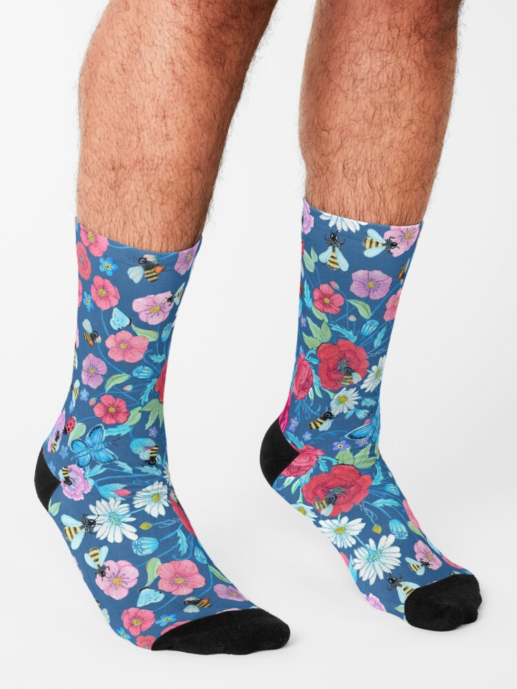 Alternate view of Honey bee, Summer Floral Socks