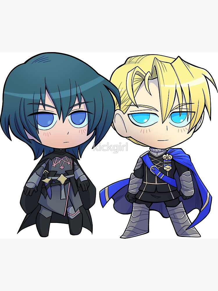 "Byleth (M!Byleth) and Dimitri Fire Emblem Three Houses Chibi