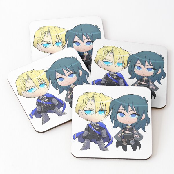 Item preview, Byleth (F!Byleth) and Dimitri - Fire Emblem Three Houses - Chibi Cuties designed and sold by kickgirl.