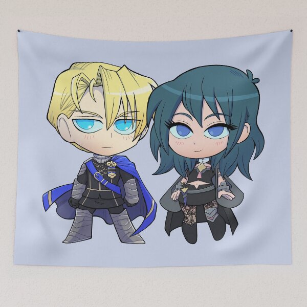 Item preview, Byleth (F!Byleth) and Dimitri - Fire Emblem Three Houses - Chibi Cuties designed and sold by kickgirl.