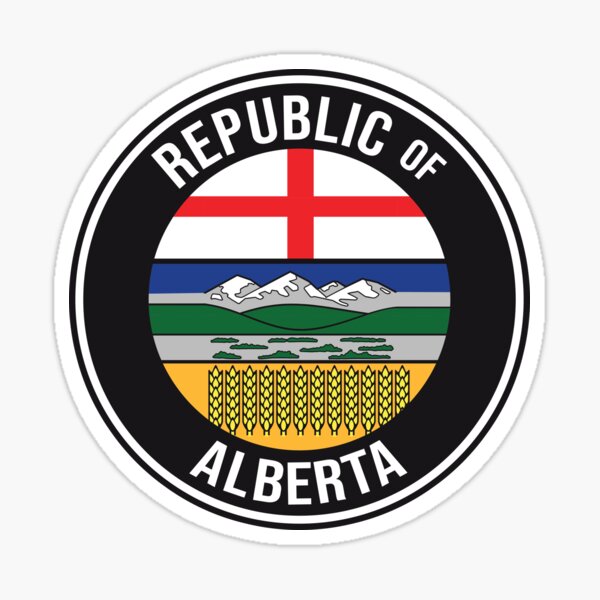 Wexit Republic of Alberta Separation Western Canada Separatist Movement black background HD High Quality Online Store Sticker