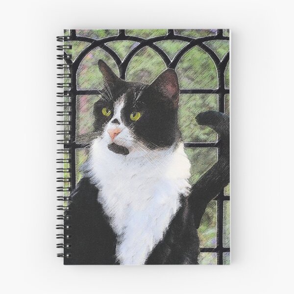 Aperçu de l'œuvre Tuxedo Cat dans la fenêtre créée et vendue par alpendesigns.