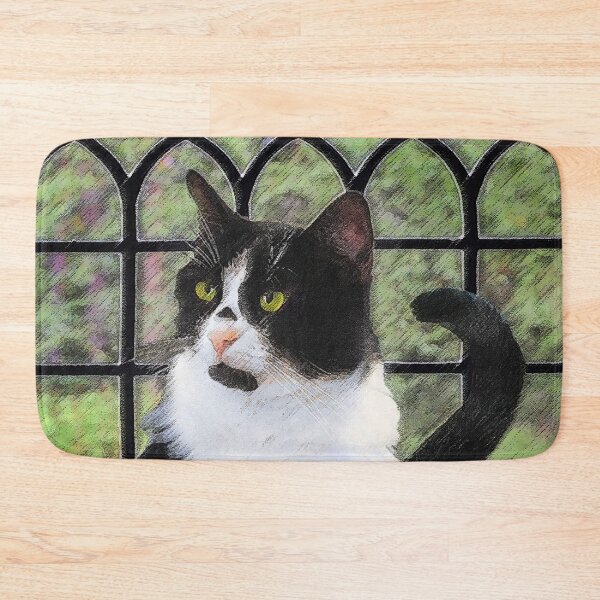 Item preview, Tuxedo Cat in Window designed and sold by alpendesigns.