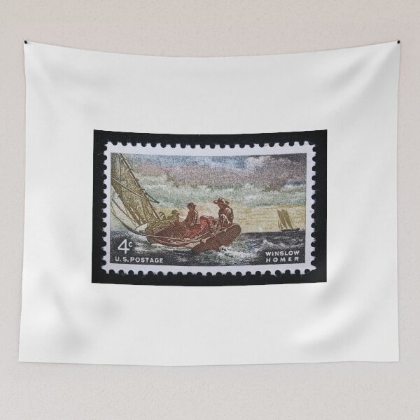 Item preview, 1962 4¢ Winslow Homer Breezing Up (A Fair Wind) Postage Stamp designed and sold by Chris Coates Photography.com.