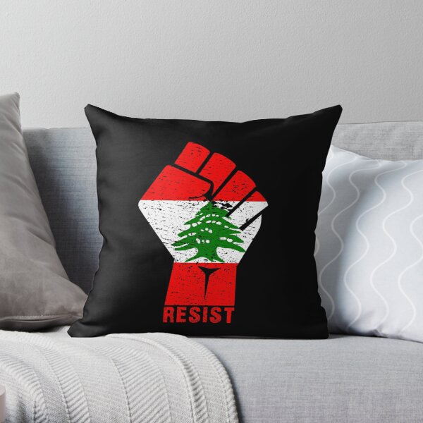 Cushion Throw pillow flag Lebanon, cedar planted, Lebanese Coffee cup