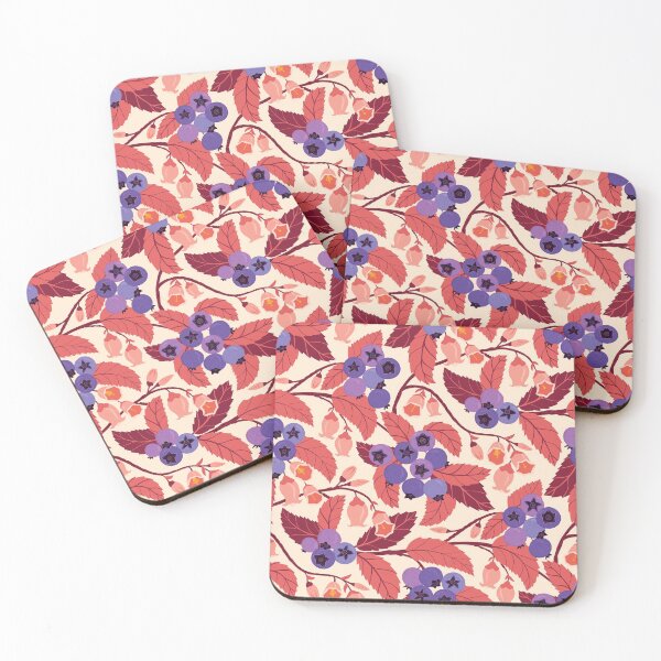 Item preview, Blueberry Bush Growing Fruits Pattern in Purple designed and sold by rocketandindigo.