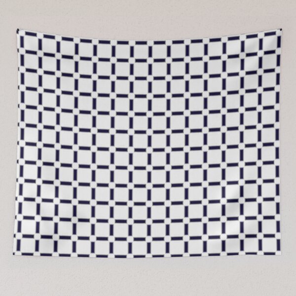 Item preview, Classic Navy Blue and White Grid Pattern designed and sold by Poetic Patterns Studio.