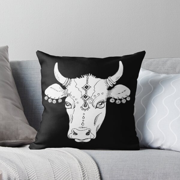 Item preview, Cute and Pretty Indian Cow Sketch designed and sold by Ivy Lily Art.