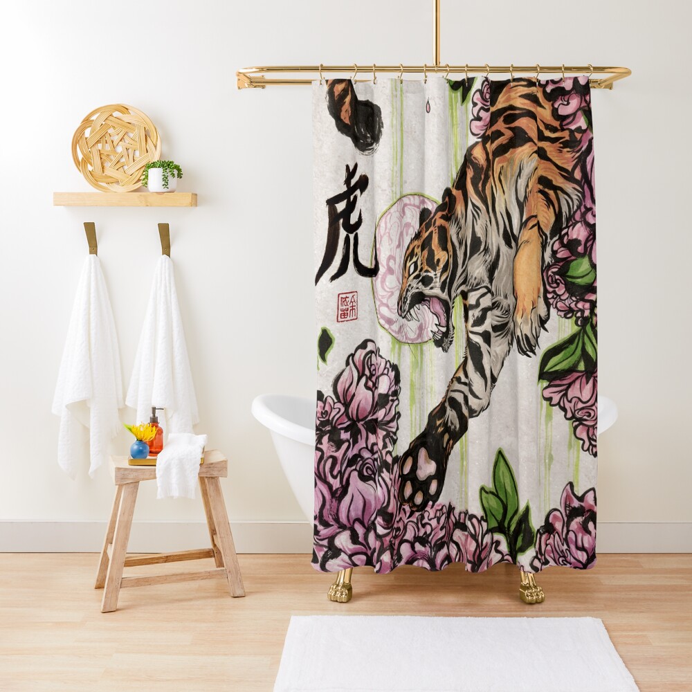 "Tiger" Shower Curtain for Sale by kiriska Redbubble