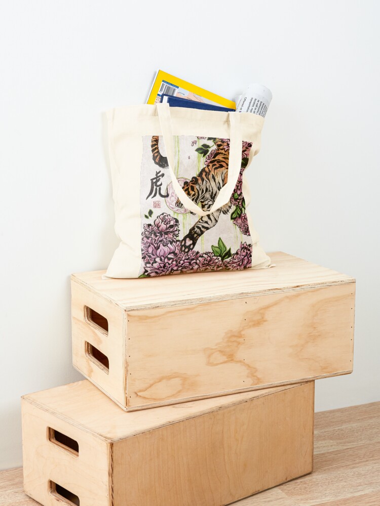 Thumbnail 4 of 5, Tote Bag, Tiger designed and sold by kiriska.