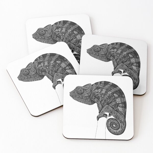 Item preview, Chameleon lizard - ink illustration. designed and sold by LorenDowding.