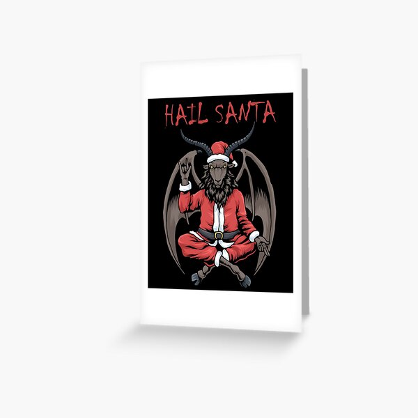 Item preview, Christmas Hail Santa Satanism Goat Baphomet Atheist Satan designed and sold by DSWShirts.