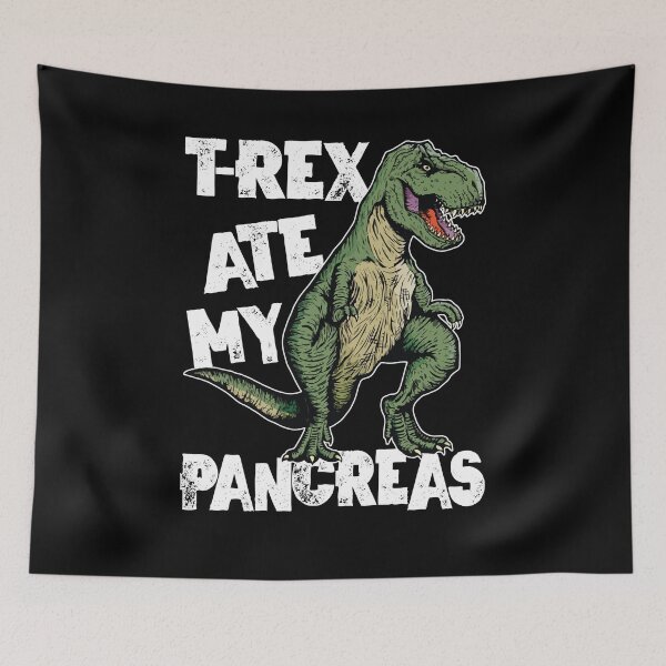 Artikelvorschau, T-Rex aß meinen Pankreas-Dinosaurier Lustiges Weltdiabetes-Bewusstseins-Tagesgeschenk entworfen und verkauft von Dressed For  Duty.