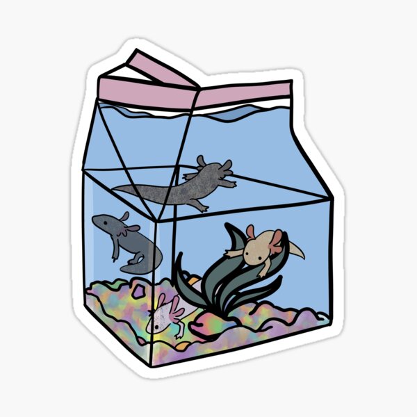 Axolotl Milk Carton Sticker