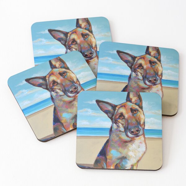 Item preview, German Shepard on the Beach designed and sold by RobertPhelpsArt.
