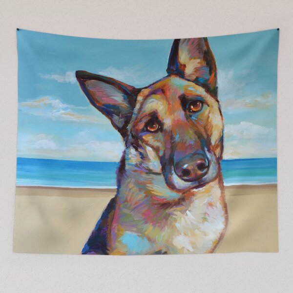 Item preview, German Shepard on the Beach designed and sold by RobertPhelpsArt.