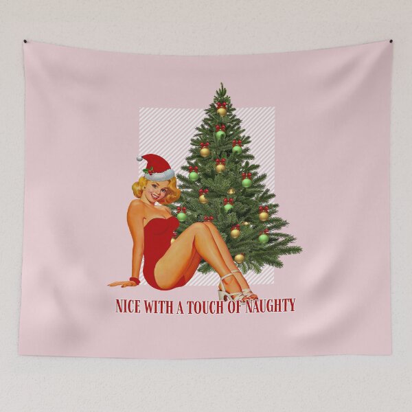 Item preview, Pin Up Christmas, Nice With A Touch Of Naughty designed and sold by MaplewoodMerch.
