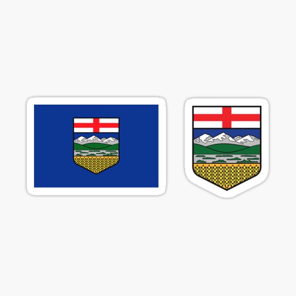 Alberta provincial flag with blue background Canada HD High Quality Online Store Sticker