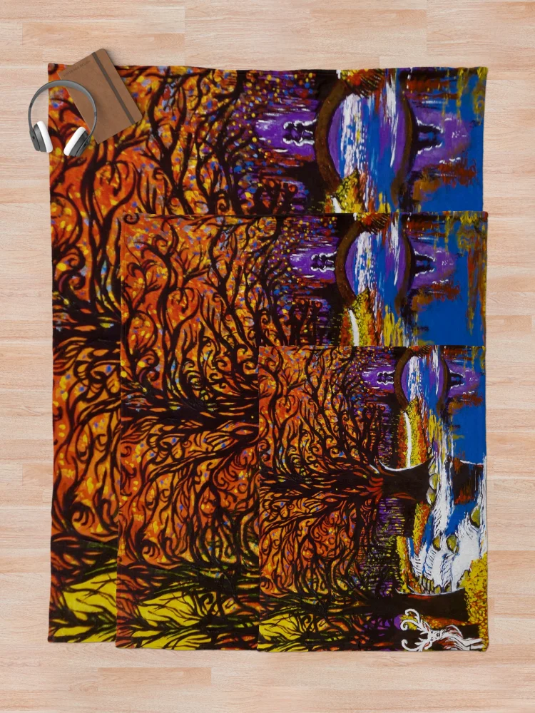 Thumbnail 5 of 6, Throw Blanket, Magical Forest designed and sold by ROB51.
