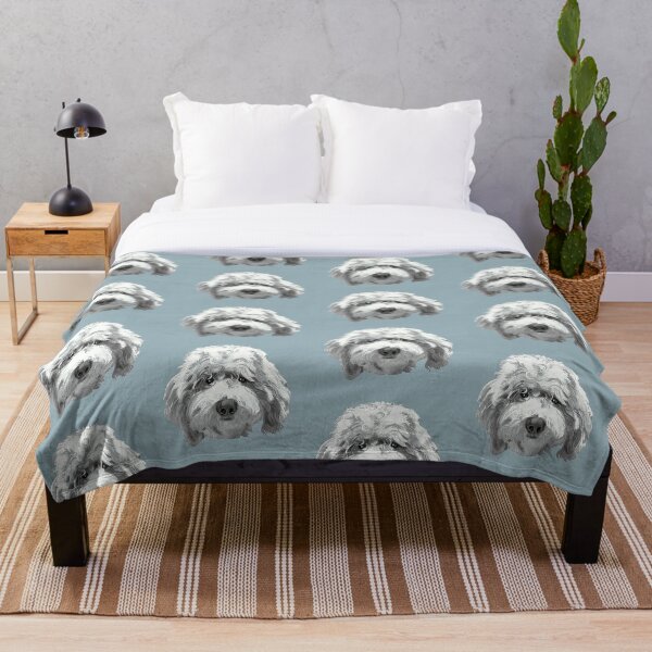Artikelvorschau, Glückliches Labradoodle-Gesicht ~ Schwarz und Weiß entworfen und verkauft von Jane Oriel.