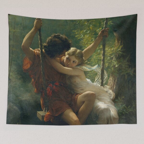 Item preview, Romance Painting, Sage Green Decor, Dark Academia Art, Forest Painting, Spring Art, Springtime by Pierre-Auguste Cot 1873 - Renaissance Art  designed and sold by publicartgarden.