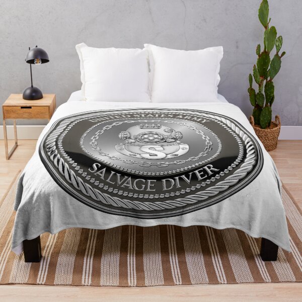 Item preview, U.S. Army Engineer Divers - Salvage Diver Badge Special Edition over White Leather designed and sold by Serge Averbukh Art Studio.