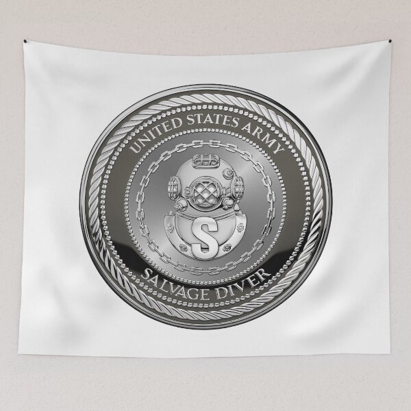 Item preview, U.S. Army Engineer Divers - Salvage Diver Badge Special Edition over White Leather designed and sold by Serge Averbukh Art Studio.