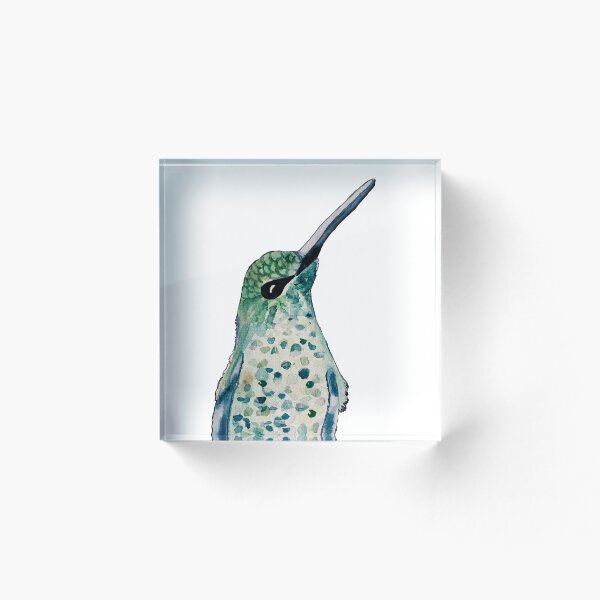 Item preview, Watercolor hummingbird illustration, cute small bird designed and sold by greenirene.